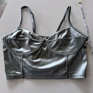 Free People Silver Crop Top/ Bralette NWT Size Large